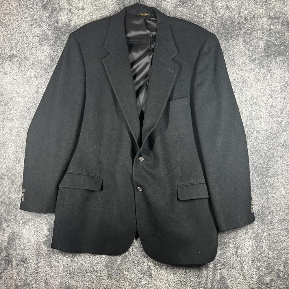 Brooks Brothers Suit Jacket Mens 48 Black Camel Hair Single-Breasted Classic